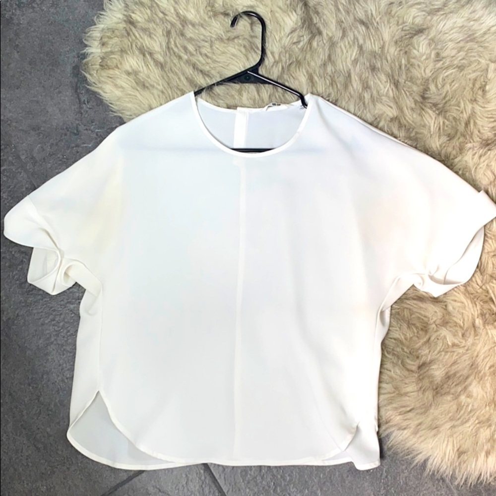 Uniqlo Solid White Blouse